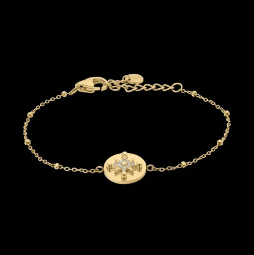 Damen Armband Kette PERSEA Gold Edelstahl Kristalle