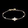 Damen Armband Perlen RUBYA Gold Edelstahl Weisse Perlmutt