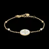 Damen Armband TALLIA Gold Edelstahl Weisse Perlmutt