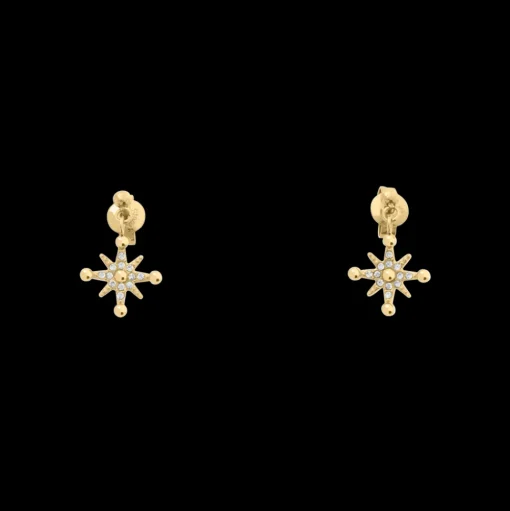 Damen Ohrstecker Ohrring PERSEA Gold Edelstahl Kristalle