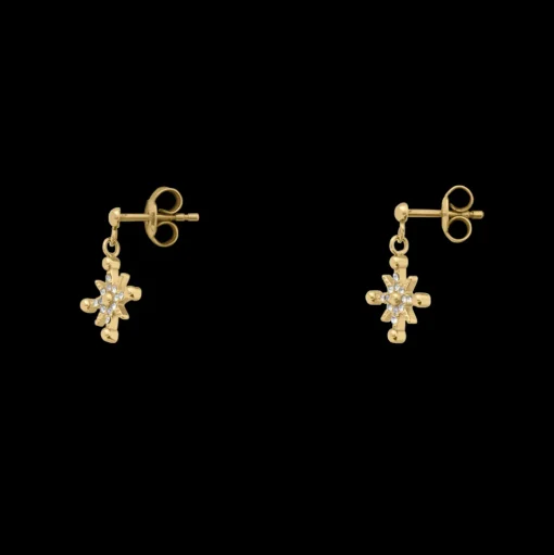 Damen Ohrstecker Ohrring PERSEA Gold Edelstahl Kristalle