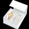 Damen Set MULTIPLES Gold Zifferblatt Gold Edelstahl Armban