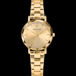 Damen Set MULTIPLES Gold Zifferblatt Gold Edelstahl Armban