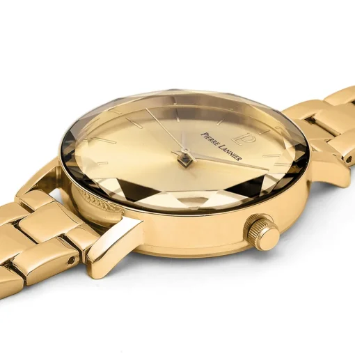 Damen Set MULTIPLES Gold Zifferblatt Gold Edelstahl Armban