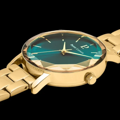 Damen Set MULTIPLES Grün Zifferblatt Grün Leder Armband