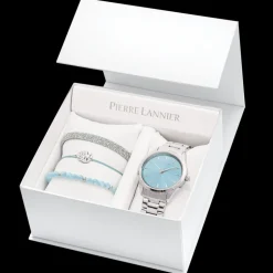 Damen Set ROXANE Blau Zifferblatt Silber Edelstahl Armband