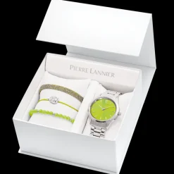 Damen Set ROXANE Grün Zifferblatt Silber Edelstahl Armband