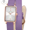 Damen Uhr ARIANE Silber Zifferblatt Violett Leder Armband