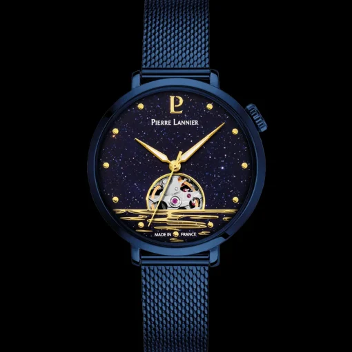 Damen Uhr AUSTRALE Blau Zifferblatt Blau Milanaise 14 MM Armband