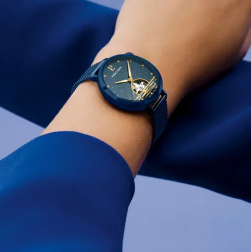 Damen Uhr AUSTRALE Blau Zifferblatt Blau Milanaise 14 MM Armband
