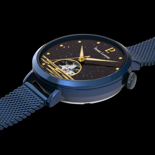 Damen Uhr AUSTRALE Blau Zifferblatt Blau Milanaise 14 MM Armband