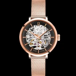 Damen Uhr AUTOMATIC Schwarz Zifferblatt Roségold Milanaise Armband