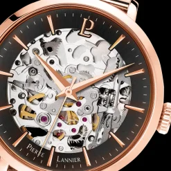 Damen Uhr AUTOMATIC Schwarz Zifferblatt Roségold Milanaise Armband