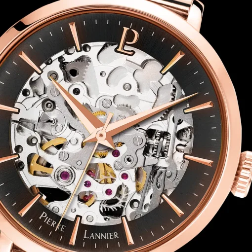 Damen Uhr AUTOMATIC Schwarz Zifferblatt Roségold Milanaise Armband