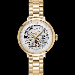 Damen Uhr AUTOMATIC Silber Zifferblatt Gold Edelstahl 14 MM Armband