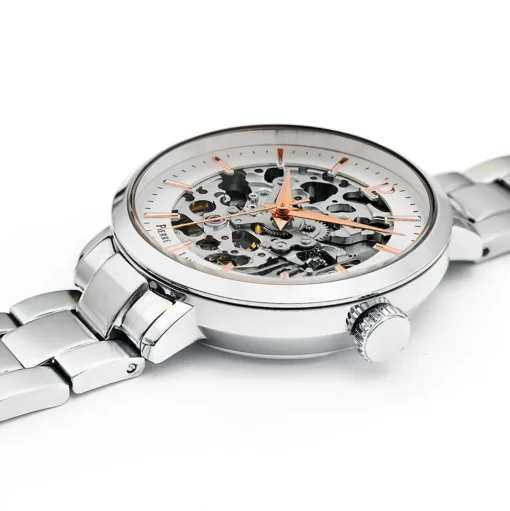 Damen Uhr AUTOMATIC Silber Zifferblatt Silber Edelstahl Armband