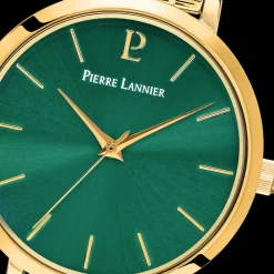 Damen Uhr CHOUQUETTE Grün Zifferblatt Gold Edelstahl Armband