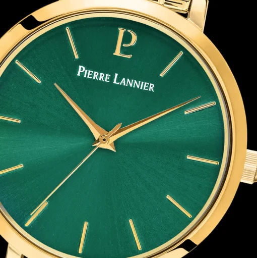 Damen Uhr CHOUQUETTE Grün Zifferblatt Gold Edelstahl Armband