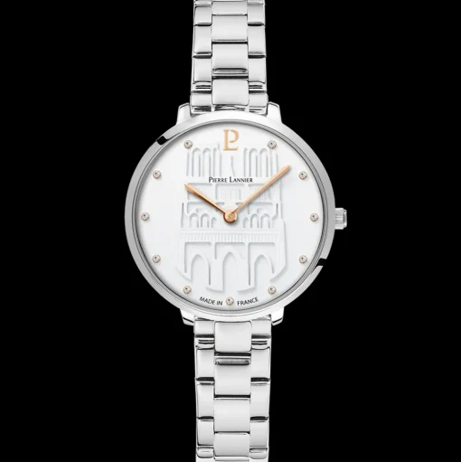 Damen Uhr COEUR BATTANT Weiß Zifferblatt Silber Edelstahl 12 MM Armband