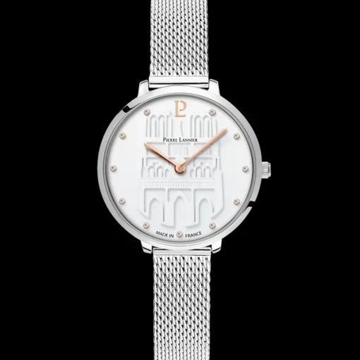 Damen Uhr COEUR BATTANT Weiß Zifferblatt Silber Milanaise 12 MM Armband
