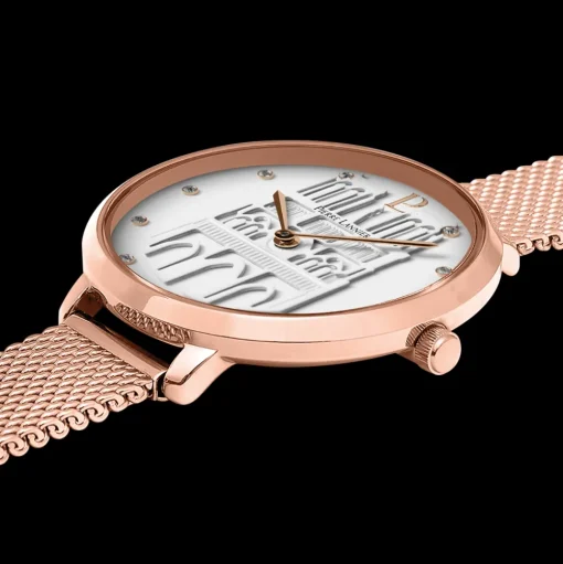 Damen Uhr COEUR BATTANT Weiß Zifferblatt Roségold Milanaise 12 MM Armband