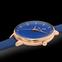 Damen Uhr DELICE Blau Zifferblatt Blau Leder Armband