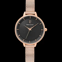 Damen Uhr DELICE Schwarz Zifferblatt Roségold Milanaise Armband