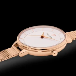 Damen Uhr DELICE Weiss Zifferblatt Roségold Milanaise Armband