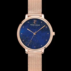 Damen Uhr ELARA Blau Zifferblatt Roségold Milanaise Armband