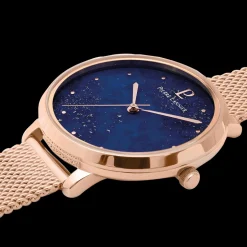 Damen Uhr ELARA Blau Zifferblatt Roségold Milanaise Armband