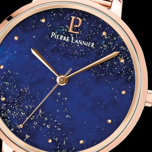 Damen Uhr ELARA Blau Zifferblatt Roségold Milanaise Armband