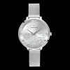 Damen Uhr EOLIA Silber Zifferblatt Silber Milanaise Armband