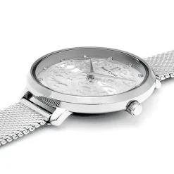 Damen Uhr EOLIA Silber Zifferblatt Silber Milanaise Armband