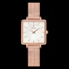 Damen Uhr LECARÉ Weiss Zifferblatt Roségold Milanaise Armband