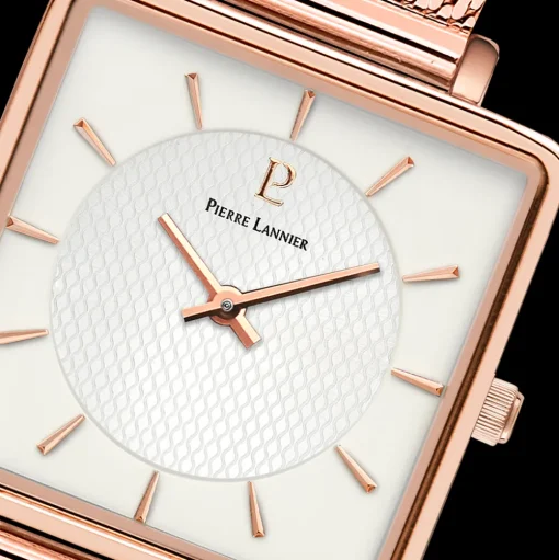 Damen Uhr LECARÉ Weiss Zifferblatt Roségold Milanaise Armband