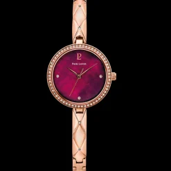 Damen Uhr LEIA Himbeer Zifferblatt Roségold Edelstahl Armband