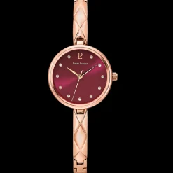 Damen Uhr LEIAHimbeer Zifferblatt Roségold Edelstahl Armband