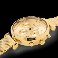 Damen Uhr LUTECIA Gold Zifferblatt Gold Milanaise Armband
