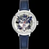 Damen Uhr ÉLYSÉE Silber Zifferblatt Blau Leder Armband