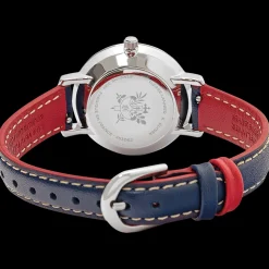 Damen Uhr ÉLYSÉE Silber Zifferblatt Blau Leder Armband