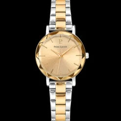 Damen Uhr MULTIPLES Gold Zifferblatt Zweifarbig Edelstahl Armband