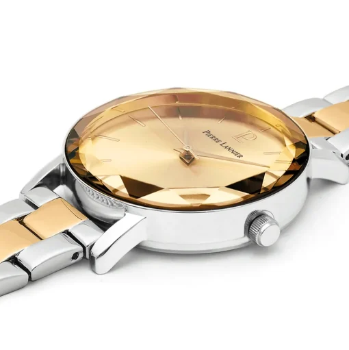 Damen Uhr MULTIPLES Gold Zifferblatt Zweifarbig Edelstahl Armband