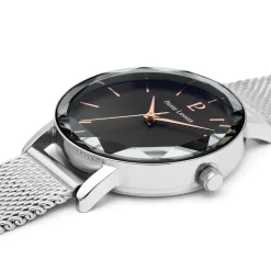 Damen Uhr MULTIPLES Grau Zifferblatt Silber Milanaise Armband