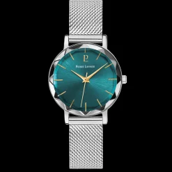 Damen Uhr MULTIPLES Grün Zifferblatt Silber Milanaise 14 MM Armband