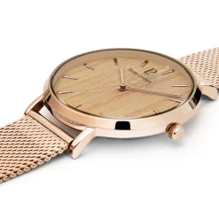 Damen Uhr NATURE Beige Zifferblatt Roségold Milanaise Armband