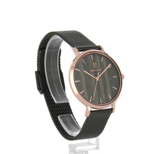 Damen Uhr NATURE Schwarz Zifferblatt Schwarz Milanaise Armband