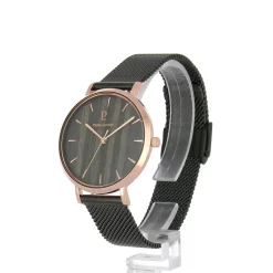 Damen Uhr NATURE Schwarz Zifferblatt Schwarz Milanaise Armband