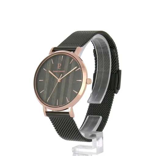 Damen Uhr NATURE Schwarz Zifferblatt Schwarz Milanaise Armband