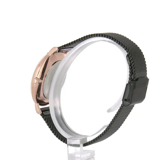 Damen Uhr NATURE Schwarz Zifferblatt Schwarz Milanaise Armband