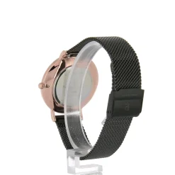 Damen Uhr NATURE Schwarz Zifferblatt Schwarz Milanaise Armband